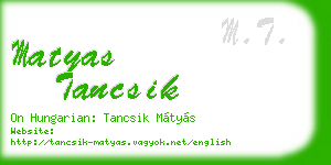 matyas tancsik business card